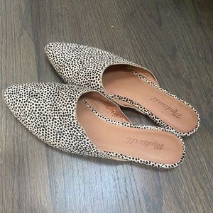 Madewell Remi Spotted Calf Hair Leather Slip On Mules Size 7